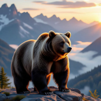 Coussins Décoratifs Montagnes fumantes Ours noir