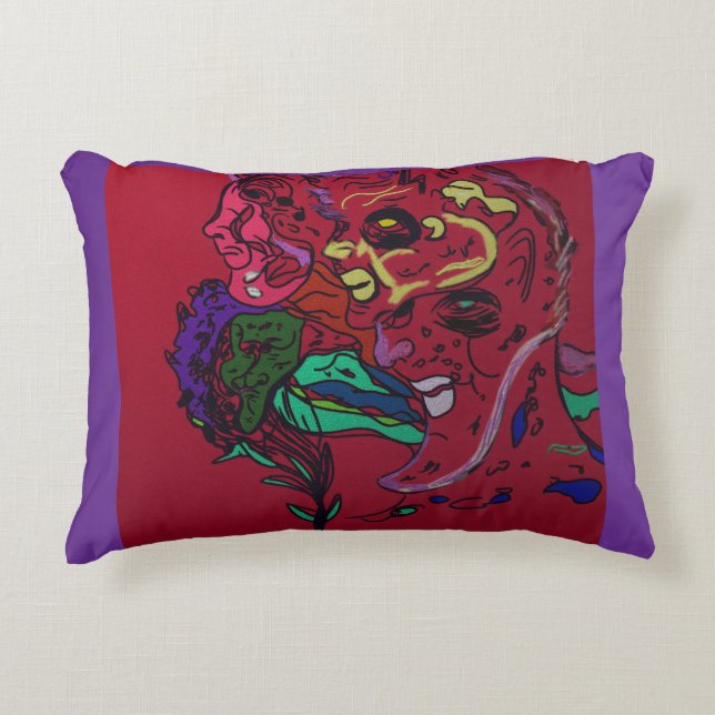 Coussins Décoratifs Moon Phases Abstract Art Accent Pillow (Devant)