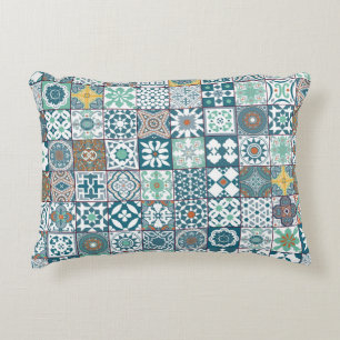 Coussins Décoratifs Moroccan tile-orange et light turquoise