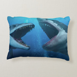 Coussins Décoratifs Mosasaure contre mégalodon