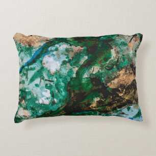 Coussins Décoratifs Moss Agate Green Crystal Geode Abstract