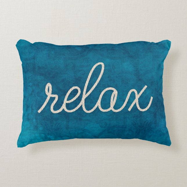 Coussins Décoratifs mot de corde nautique "relax" (Devant)