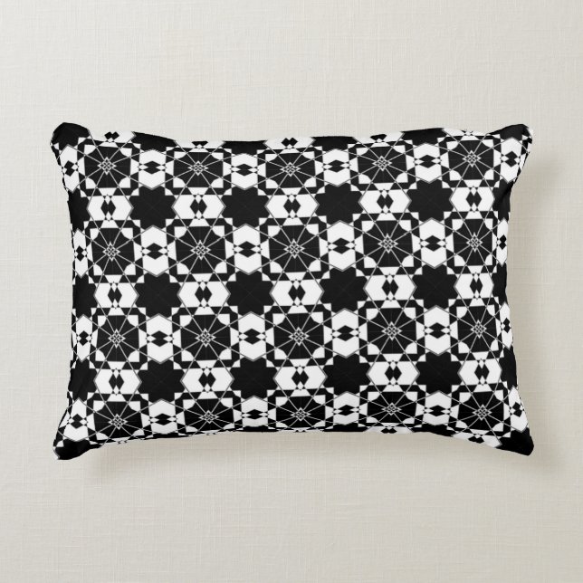 Coussins Décoratifs Motif à carreaux rétro minimaliste – Design monoch (Devant)