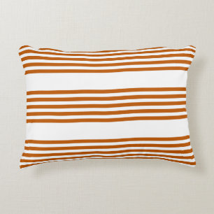 Coussins Décoratifs Motif à cinq bandes orange et blanc brûlés