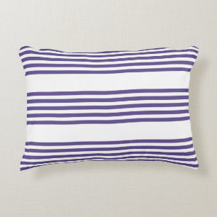 Coussins Décoratifs Motif à cinq bandes Ultra violet et blanc