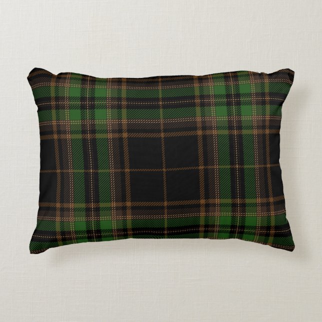 Coussins Décoratifs Motif à la mode de vert de brun de noir de plaid (Devant)