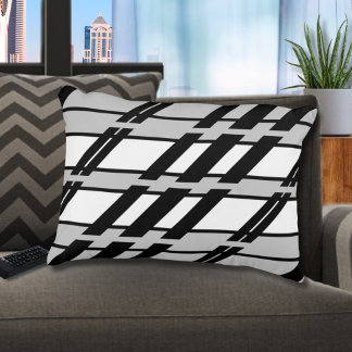 Coussins Décoratifs Motif Abstrait de ligne Skyline Black
