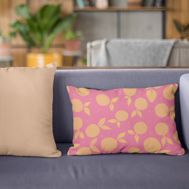 Coussins Décoratifs motif Abstrait tangerine rose et jaune (Créateur téléchargé)