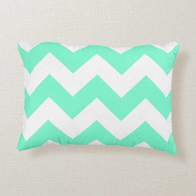 Coussins Décoratifs Motif Aquamarine Zigzag personnalisable (Dos)