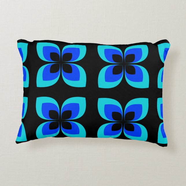 Coussins Décoratifs Motif Bleu Bleu Bleu Bleu Deux Lumineux (Dos)