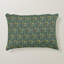 Motif botanique vert foncé – Motif de feuilles col