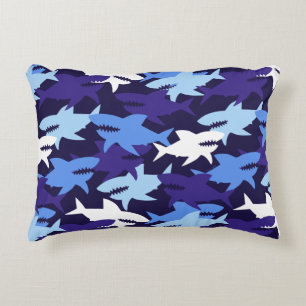 Coussins Décoratifs Motif Camouflage requins bleus