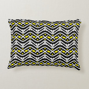 Coussins Décoratifs Motif Chevron Tribal Jaune et Noir unique