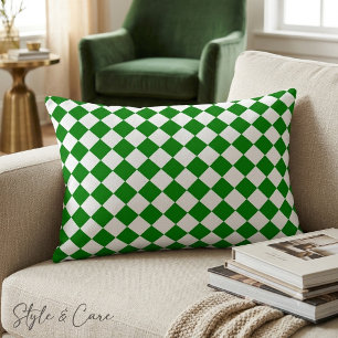 Coussins Décoratifs Motif Chevron Vert et Blanc Gras 30 x 40 cm