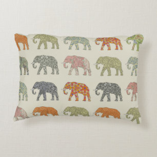 Coussins Décoratifs Motif contemporain d'éléphant animal coloré