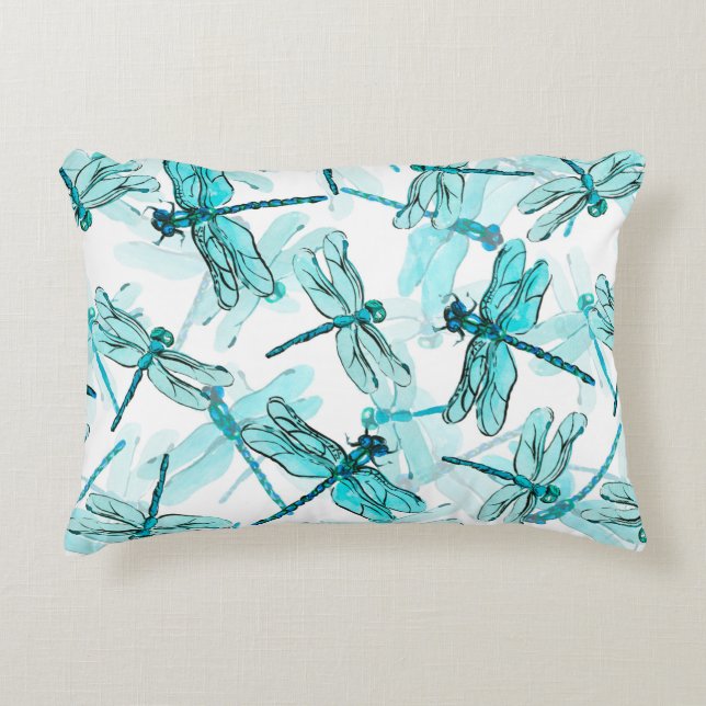 Coussins Décoratifs Motif d'aquarelle transparente avec élégante libel (Devant)