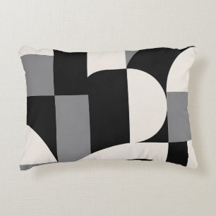 Coussins Décoratifs Motif d'art géométrique abstrait moderne en monoch