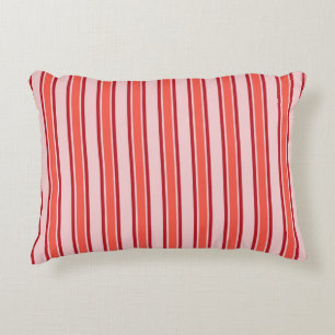 Coussins Décoratifs Motif de bande verticale rose rouge