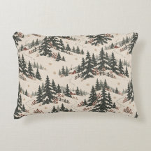 Motif de cabane rouge en forêt enneigée de Noël no