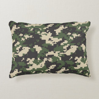 Coussins Décoratifs Motif de camouflage numérique vert