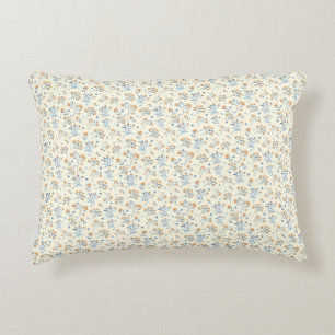 Coussins Décoratifs Motif de fleur sauvage vintage bleu jaune