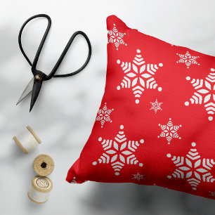 Coussins Décoratifs Motif de flocon de neige, Flakes blancs, Neige, Ro