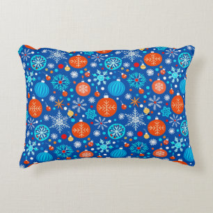 Coussins Décoratifs Motif de Noël bleu