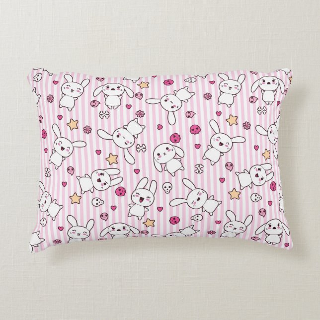 Coussins Décoratifs motif de rayures de kawaii (Devant)