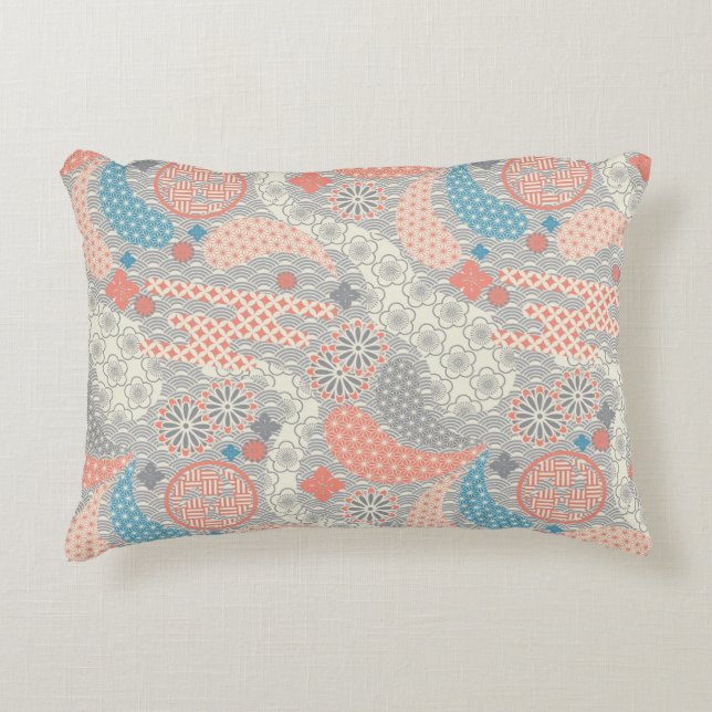 Coussins Décoratifs Motif de style japonais. Illustration (Devant)