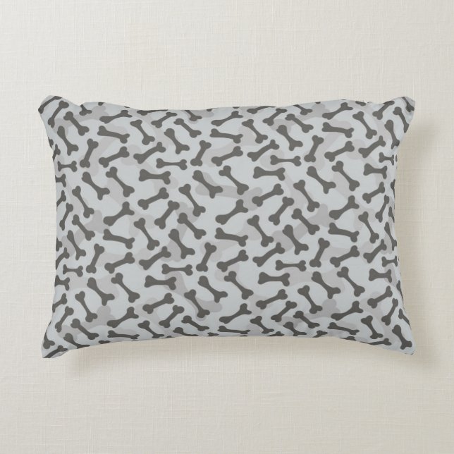 Coussins Décoratifs Motif de texture d'os à fond gris (Devant)