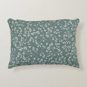 Coussins Décoratifs Motif de vigne botanique vert sauge et crème