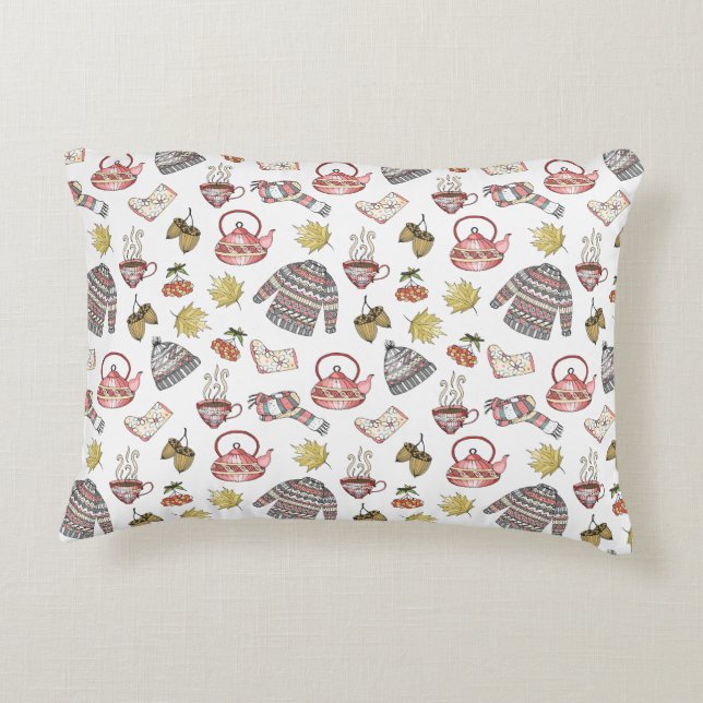 Coussins Décoratifs Motif d'éléments d'automne cosy (Dos)