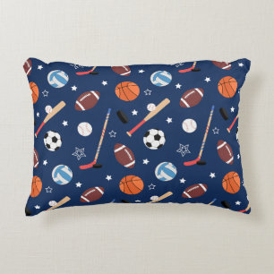 Coussins Décoratifs Motif d'équipement sportif pour enfants en bleu