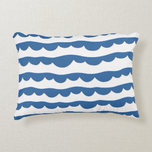 Coussins Décoratifs Motif d'esquisse Bleu Bleu Bord de paille