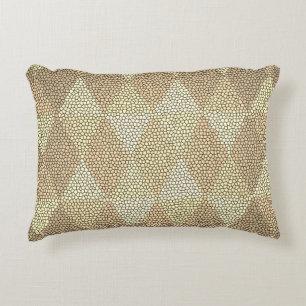 Coussins Décoratifs Motif diamant en verre coloré or