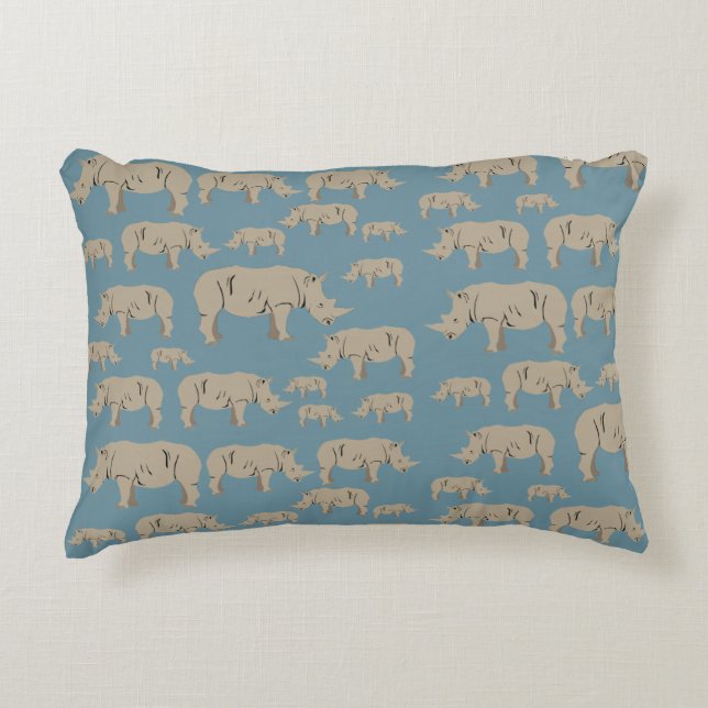 Coussins Décoratifs Motif d'illustration Rhinoceros Rhino (Devant)