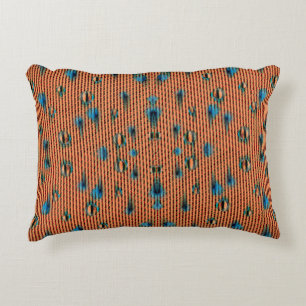 Coussins Décoratifs Motif d'orange et de tissu bleu brûlés