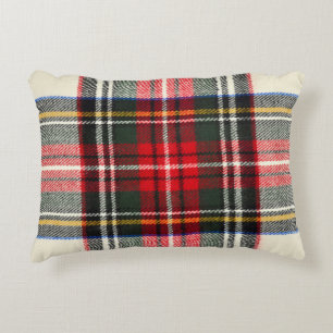 Coussins Décoratifs Motif écossais tartan. Laine rouge et blanche plai