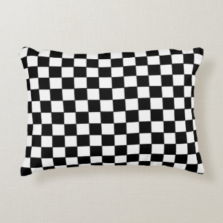 Coussins Décoratifs Motif en damier noir et blanc