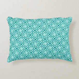 Coussins Décoratifs Motif en tuiles égyptiennes, turquoise et aqua