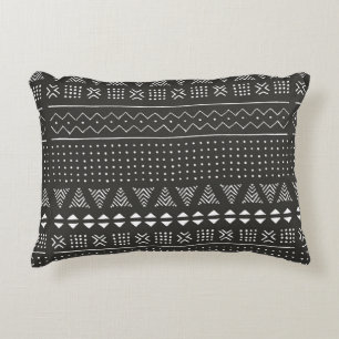 Coussins Décoratifs Motif ethnique tribal noir et blanc avec géométrie