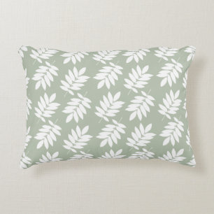 Coussins Décoratifs Motif feuille aînée 2 voies vert + blanc