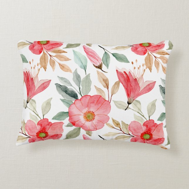 Coussins Décoratifs Motif fleur sauvage d'aquarelle - Floral coloré (Dos)