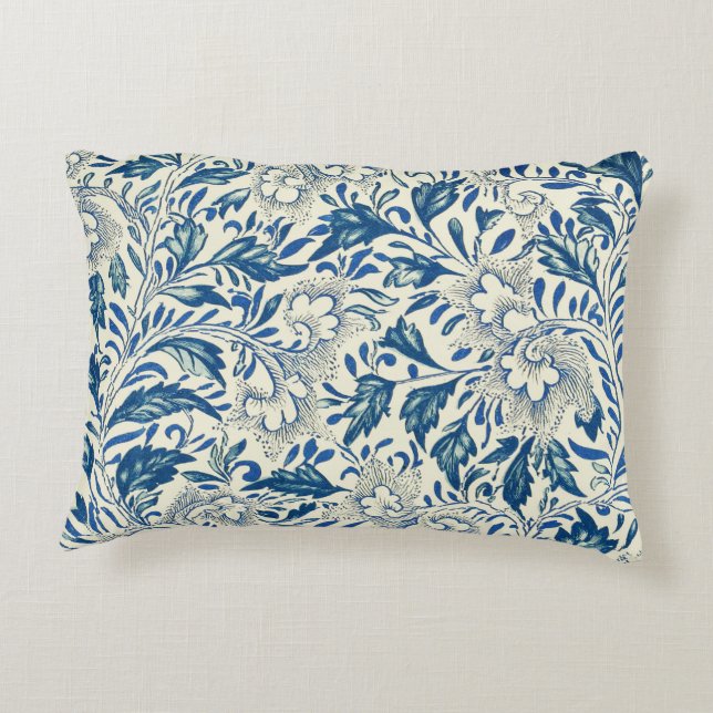 Coussins Décoratifs Motif Floral bleu Antique Design asiatique (Dos)