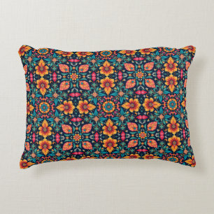 Coussins Décoratifs Motif floral bohème coloré Élégante symétrie
