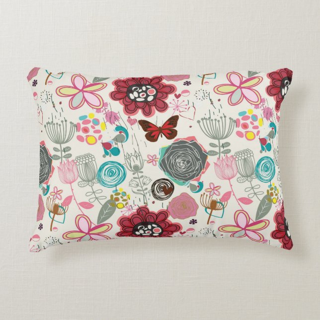 Coussins Décoratifs Motif floral dans le rétro style 5 (Devant)