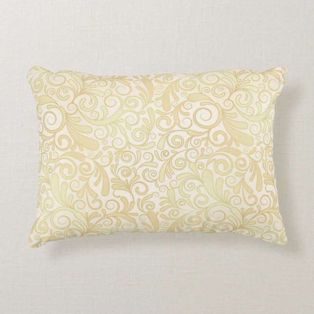 Coussins Décoratifs Motif floral de feuille d'or (Devant)