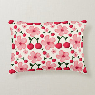 Coussins Décoratifs Motif floral de fleurs de cerisier, fleurs roses 