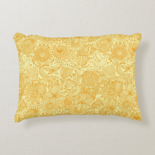 Coussins Décoratifs Motif floral d'été dans des couleurs chaudes