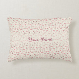 Coussins Décoratifs Motif floral rose chaud personnalisé
